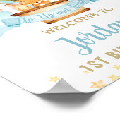 Poster Balloon à air chaud Anniversaire Jungle Animaux Bi (Coin)