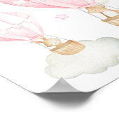 Poster Balloon à air chaud rose, mignons animaux, infirmi (Coin)