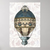 Poster Balloon baroque bleu & crème (Devant)