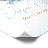 Poster Balloon Bleu Eléphant Baby shower Déchets Raffin (Coin)