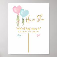 Balloon Boy or Girl Gender Reveal Vote Board