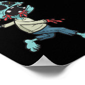 Poster Balloon d'anniversaire Zombie - Drôle mignon Zombi (Coin)