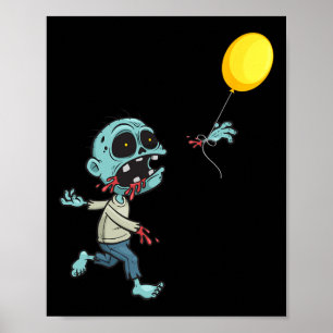 Poster Balloon d'anniversaire Zombie - Drôle mignon Zombi
