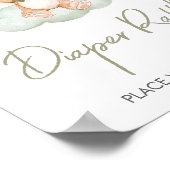 Poster Balloon de Baby shower de couches pour bébé vert R (Coin)