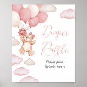 Poster Balloon d'ours rose Bearly Wait Diaper Raffin (Devant)