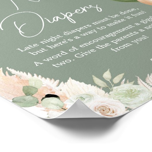 Poster Balloon Ours Boho Vert Late Night Diapés (Coin)