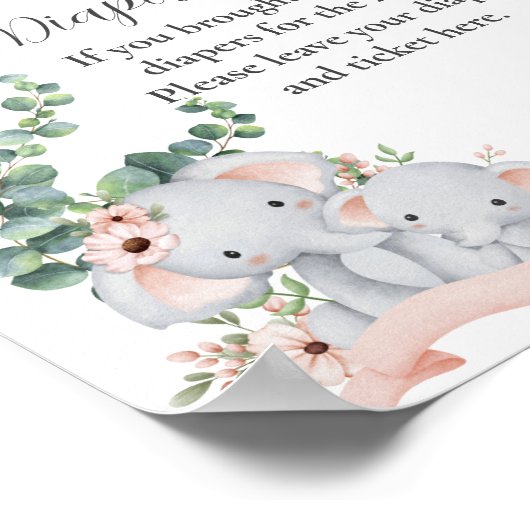 Poster Balloon rose Eléphant (Coin)