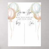 Poster Balloon rose et bleu Lui ou elle votant Révélation (Devant)