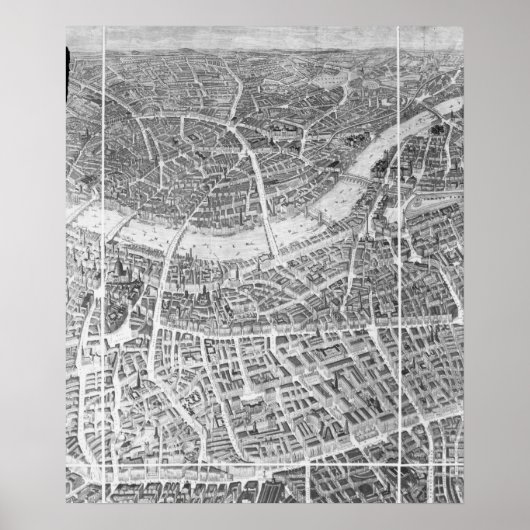 Poster Balloon View of London, 1851 (Devant)