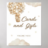 Poster Balloons Beige Cartes Ours Teddy Cadeaux (Devant)