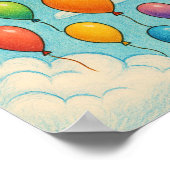 Poster Balloons Colorés Rêveurs Nuages Art Maternité (Coin)