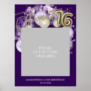 Poster Balloons Photo Prop Fête d'anniversaire 16 ans Gol