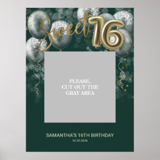 Poster Balloons Photo Prop Vert pour Anniversaire Sweet 1