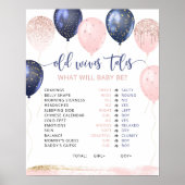 Poster Balloons rose ou bleu Vieux contes (Devant)