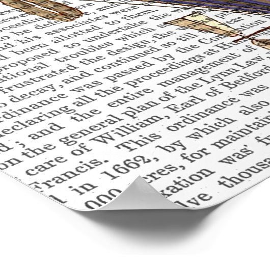 Poster Ballotte à air chaud à carreaux bleu (Coin)