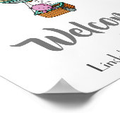 Poster Ballotte à air chaud avec Baby shower de bienvenue (Coin)