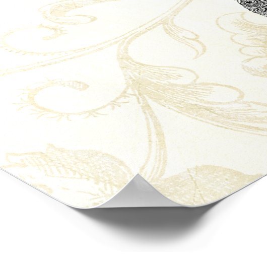 Poster Ballotte baroque Noir Jaune (Coin)