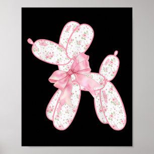Poster Ballotte Chien Floral Rose Coquette Bow Femmes Enf