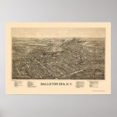 Poster Ballston Spa, NY Panoramic Map - 1890 (Devant)