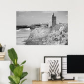 Poster ballybunion noir et blanc ruines château (Bureau à domicile)