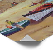 Poster Ballycastle Harbour peinture à l'huile par Joanne (Coin)