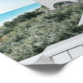 Poster Balnéaire 30A Floride Aquarelle (Coin)