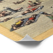 Poster Balnéaire, Oregon - Baignade sous le soleil (Coin)