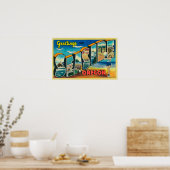 Poster Balnéaire, Oregon - Grandes Lettres Scènes 2 (Cuisine)