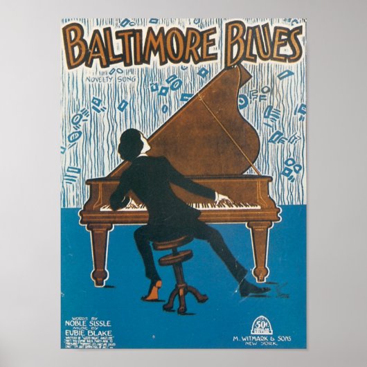 Poster Baltimore Blues Vintage Songbook Couverture (Devant)