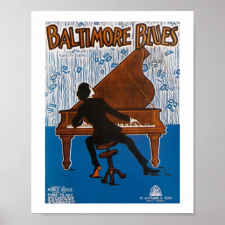 Poster Baltimore Blues Vintage Tôle