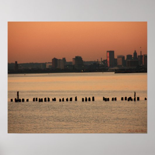 Poster Baltimore City Sunset (Devant)
