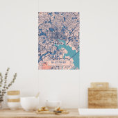 Poster Baltimore - Maryland Breezy City Map (Cuisine)