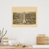 Poster Baltimore, MD Carte panoramique - 1880 (Cuisine)