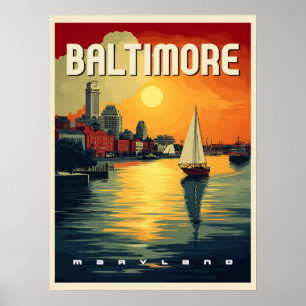 Poster Baltimore Retro Travel