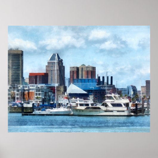 Poster Baltimore Skyline et Harbour (Devant)