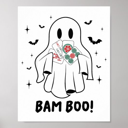 Poster Bam Boo Halloween Ghost Mahjong Funny Costume Game (Devant)