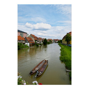 Poster Bamberg Bavière Rivière Regnitz Effet de Peinture