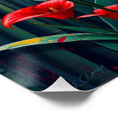 Poster bamboo forest with red callas (Coin)