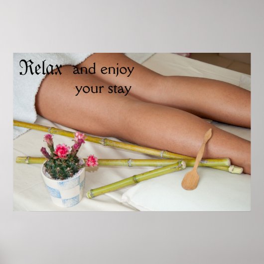 Poster Bamboo Massage Tools Beside Legs (Devant)