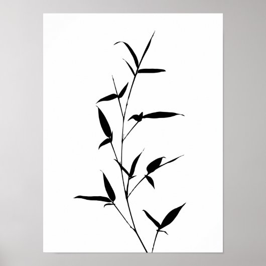 Poster Bamboo Silhouette Arrière - plan Modèle noir (Devant)