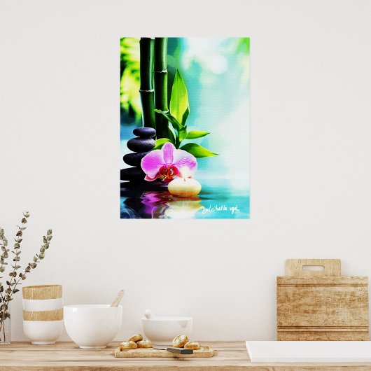 Poster Bambou et orchidée (Cuisine)