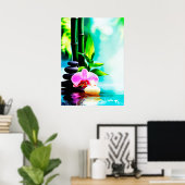 Poster Bambou et orchidée (Bureau à domicile)