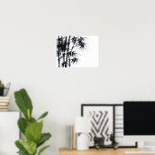 Poster Bambou japonais plante minimal. (Bureau à domicile)