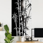Poster Bambou moderne noir et blanc spectaculaire (Bureau à domicile)