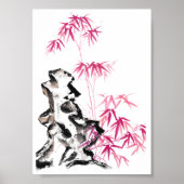 Poster Bambou - rouge (Devant)