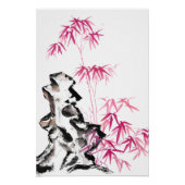 Poster Bambou - rouge (Devant)