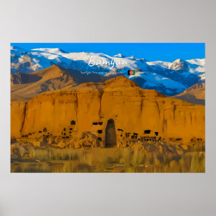 Poster Bamyan, Afghanistan - Vallée de la falaise du Boud
