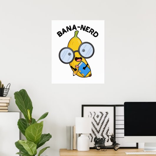 Poster Bana nerd Fruit Funny Pun Nerd (Bureau à domicile)