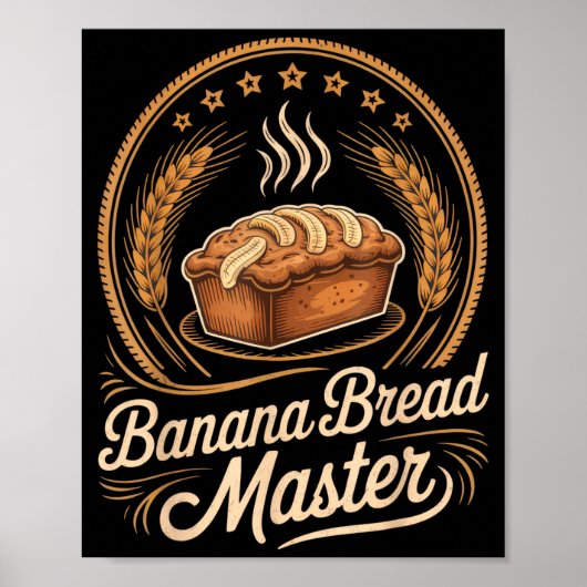 Poster Banana Bread Master Baker Chef Humor Fall Baking L (Devant)