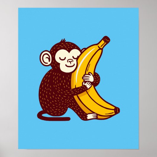 Poster Banane d'amour de singe (Devant)
